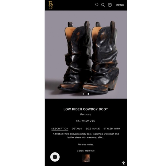 R-13 Low Rider Cowboy Boot - Picture 4 of 9